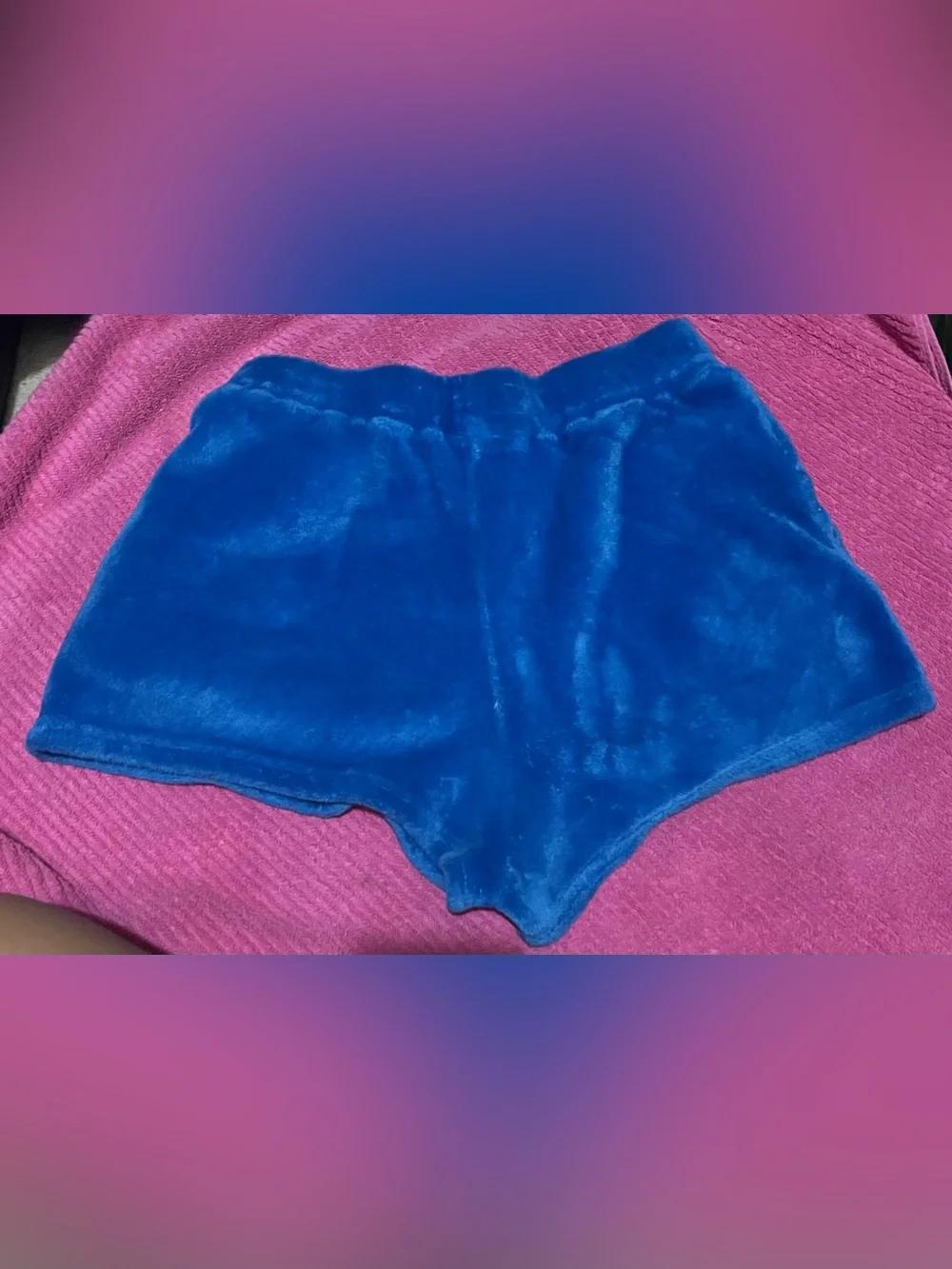 Brand new Blue Plush Women’s Shorts with Stitch Embroidery